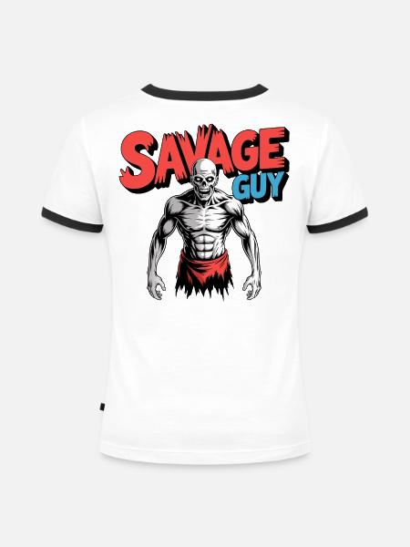 Skull Gym Power - Frauen Kontrast-T-Shirt - Weiß/Schwarz