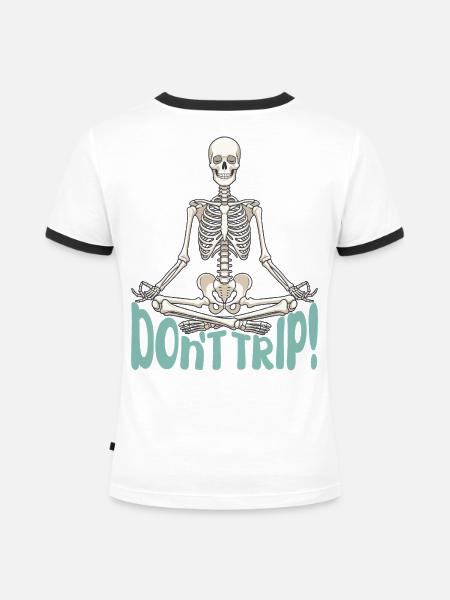 Dont Trip Skeleton Gaming Leonida  - Frauen Kontrast-T-Shirt - Weiß/Schwarz