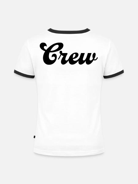 Crew 1 - Frauen Kontrast-T-Shirt - Weiß/Schwarz