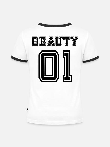 Beauty - Frauen Kontrast-T-Shirt - Weiß/Schwarz