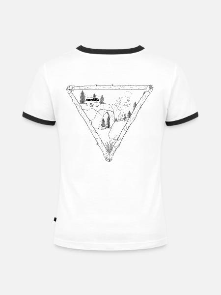 Skelett Bus - Frauen Kontrast-T-Shirt - Weiß/Schwarz