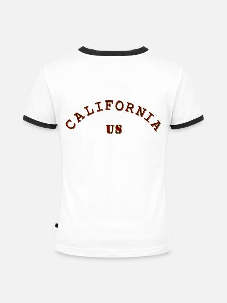 Kalifornien - Frauen Kontrast-T-Shirt - Weiß/Schwarz
