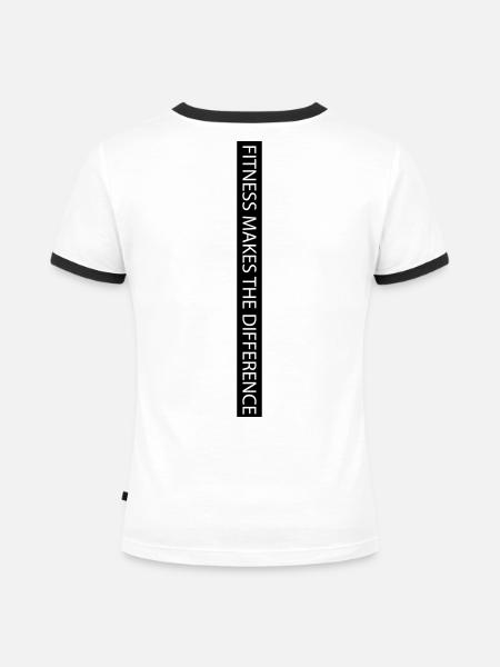 Fitness makes the Difference black - Frauen Kontrast-T-Shirt - Weiß/Schwarz