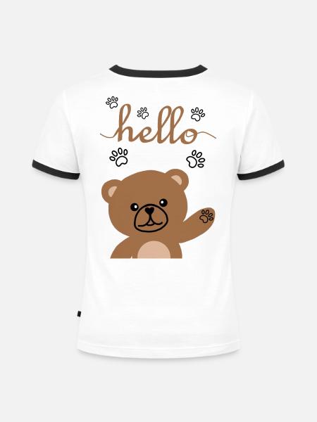 Kleiner Bär - Frauen Kontrast-T-Shirt - Weiß/Schwarz