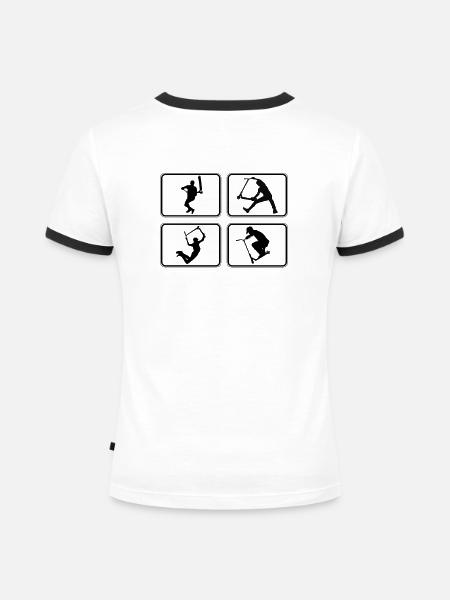 4 tricks black - Frauen Kontrast-T-Shirt - Weiß/Schwarz