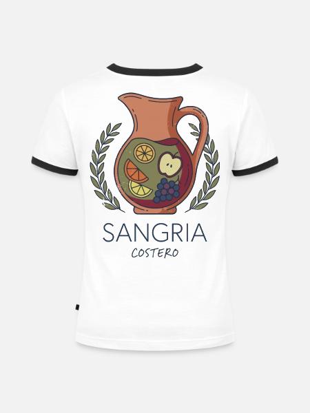 Sangria - Frauen Kontrast-T-Shirt - Weiß/Schwarz