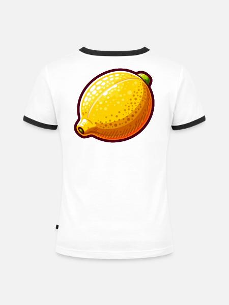 Zitrone Pop Art Gelb - Frauen Kontrast-T-Shirt - Weiß/Schwarz