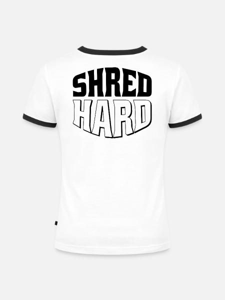 Shred Hard Snowboard Style - Frauen Kontrast-T-Shirt - Weiß/Schwarz