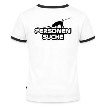 Mantrailer - Frauen Kontrast-T-Shirt - Weiß/Schwarz - Hinten - Selfina (174cm)