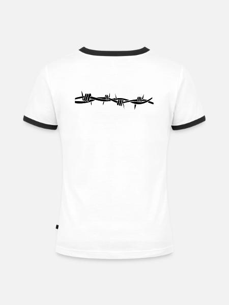 stacheldraht - Frauen Kontrast-T-Shirt - Weiß/Schwarz