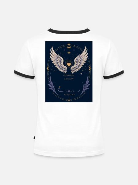 Guardian Shadow Wings - Frauen Kontrast-T-Shirt - Weiß/Schwarz