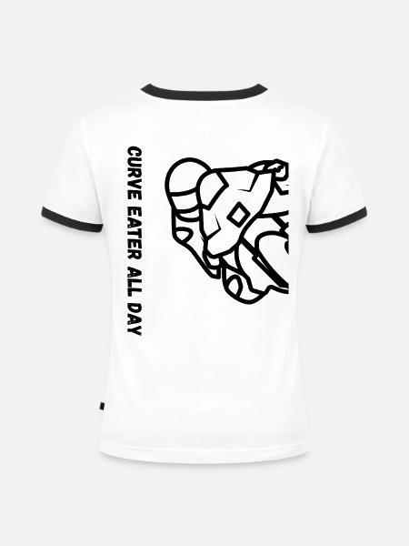 Motorrad Hemd - Frauen Kontrast-T-Shirt - Weiß/Schwarz
