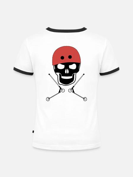 Schädel 2 - Frauen Kontrast-T-Shirt - Weiß/Schwarz