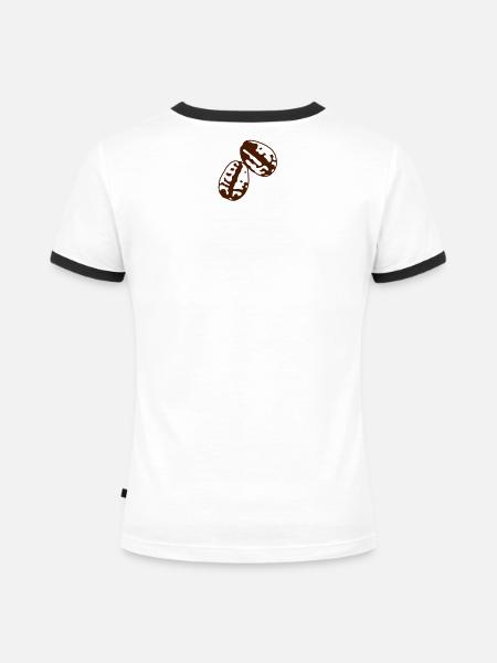 Kaffeebohnen - Frauen Kontrast-T-Shirt - Weiß/Schwarz
