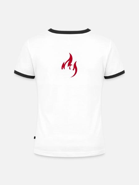 flamme - Frauen Kontrast-T-Shirt - Weiß/Schwarz