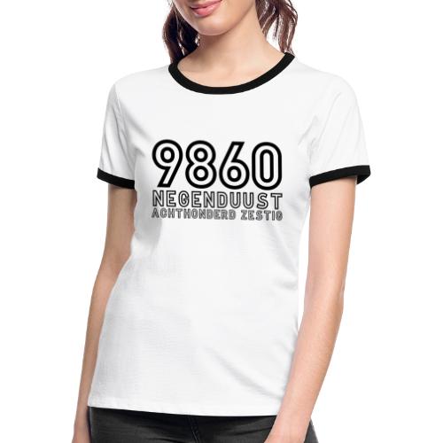 9860 Letters black - Vrouwen contrastshirt