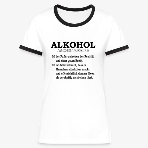 Alkohol Definition Lustig - Frauen Kontrast-T-Shirt