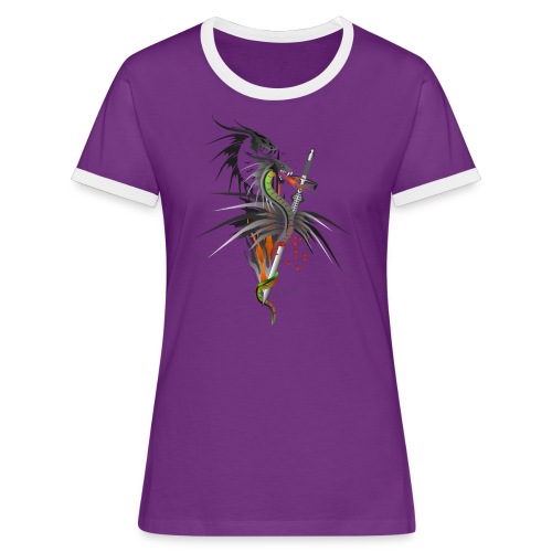 Dragon Sword - Drachenkampf - Frauen Kontrast-T-Shirt