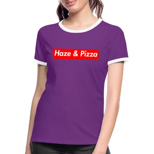 Haze & Pizza - Frauen Kontrast-T-Shirt