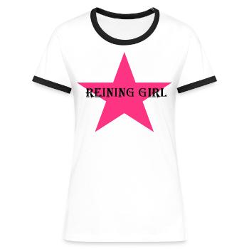 Reining fille rose - T-shirt contrasté Femme - blanc/noir - Devant - Selfina (174cm)