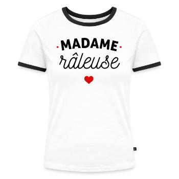 Madame râleuse - T-shirt contrasté Femme - blanc/noir - Devant - Selfina (174cm)