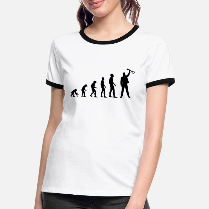 Die Evolution des Escape Room Homo Sapiens oder so Frauen Kontrast-T-Shirt