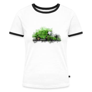 Combine harvester harvest farmer farmer - Women's Ringer T-Shirt - white/black - Front - Selfina (174cm)