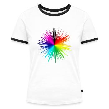 Explosion de couleur rafale radiale - T-shirt contrasté Femme - blanc/noir - Devant - Selfina (174cm)