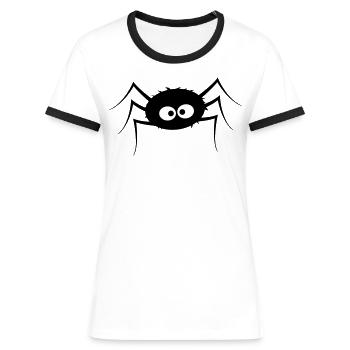 Spinne - Frauen Kontrast-T-Shirt - Weiß/Schwarz - Vorne - Selfina (174cm)
