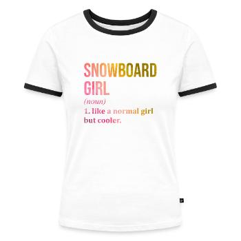 Planche à neige - T-shirt contrasté Femme - blanc/noir - Devant - Selfina (174cm)