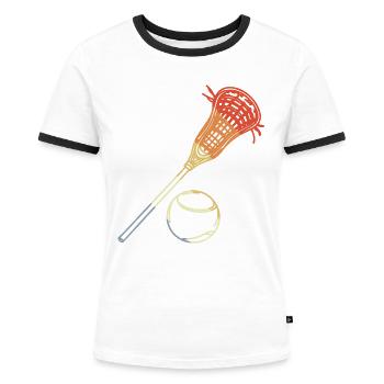 Lacrosse Vintage Look - Women's Ringer T-Shirt - white/black - Front - Selfina (174cm)