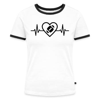 Cœur de rugby - T-shirt contrasté Femme - blanc/noir - Devant - Selfina (174cm)