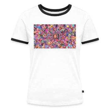 Bitcoin Bazooka - PopArt 4 - T-shirt contrasté Femme - blanc/noir - Devant - Selfina (174cm)