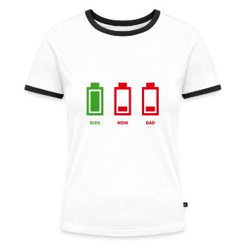 Battery / Energy of the parents - Women's Ringer T-Shirt - white/black - Front - Selfina (174cm)