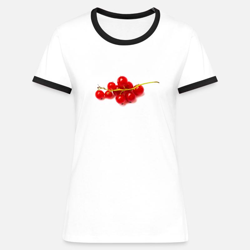 red currant - Women's Ringer T-Shirt - white/black