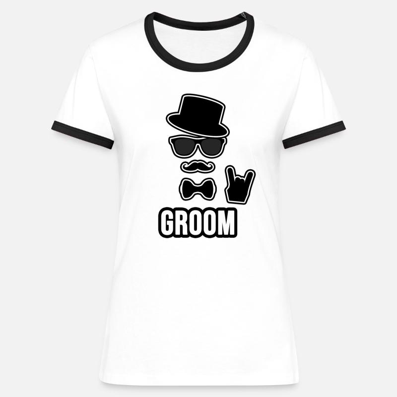 Cool Groom - Women's Ringer T-Shirt - white/black