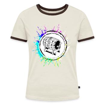 Bierfass Bier Brauerei - Frauen Kontrast-T-Shirt - Blau/Weiß - Vorne