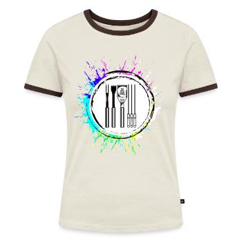 Pinces à griller Grilling Symbol Couverts - T-shirt contrasté Femme - bleu/blanc - Devant