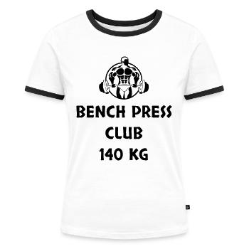 Développé couché Club 140 kg - T-shirt contrasté Femme - blanc/noir - Devant - Selfina (174cm)