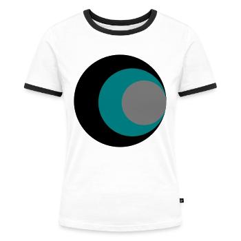 Kreise - Frauen Kontrast-T-Shirt - Weiß/Schwarz - Vorne - Selfina (174cm)