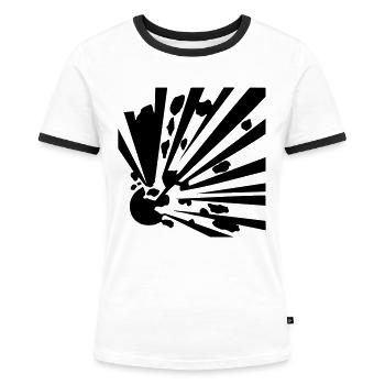 Explosiv - Frauen Kontrast-T-Shirt - Weiß/Schwarz - Vorne - Selfina (174cm)