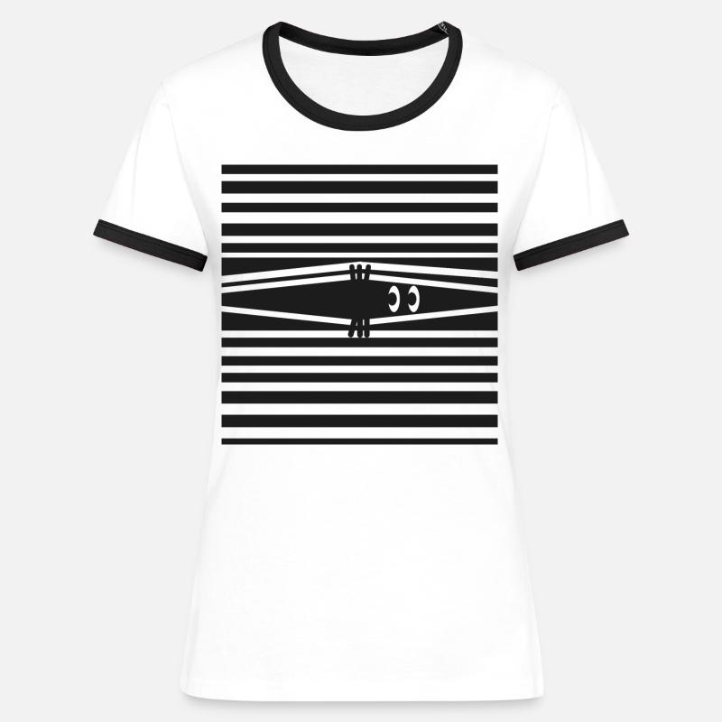 Agent Eye - Women's Ringer T-Shirt - white/black