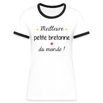 Brittany - Best little Breton girl in the world! - Women's Ringer T-Shirt - white/black - Front - Selfina (174cm)