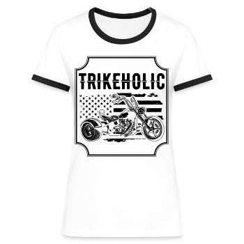 Trike - T-shirt contrasté Femme - blanc/noir - Devant - Selfina (174cm)