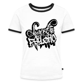 kratzer risse stempel cool suess spruch sweet cute - Frauen Kontrast-T-Shirt - Weiß/Schwarz - Vorne - Selfina (174cm)