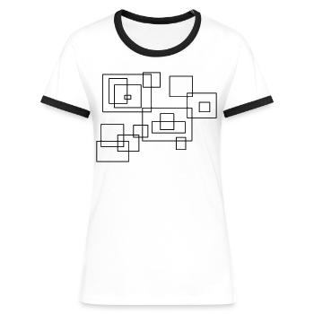 Rechtecke - Frauen Kontrast-T-Shirt - Weiß/Schwarz - Vorne - Selfina (174cm)