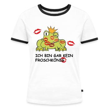 Froschkönig - Frauen Kontrast-T-Shirt - Weiß/Schwarz - Vorne - Selfina (174cm)