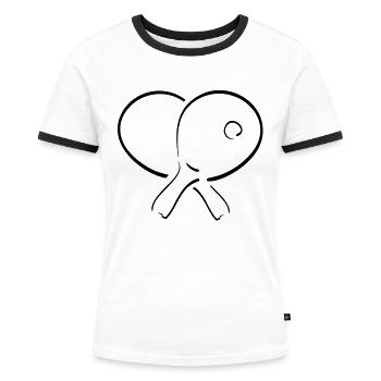 tischtennis - Frauen Kontrast-T-Shirt - Weiß/Schwarz - Vorne - Selfina (174cm)