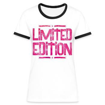 édition limitée rose - T-shirt contrasté Femme - blanc/noir - Devant - Selfina (174cm)