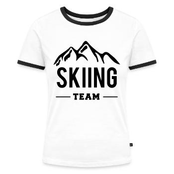 Skiing Team - Frauen Kontrast-T-Shirt - Weiß/Schwarz - Vorne - Selfina (174cm)